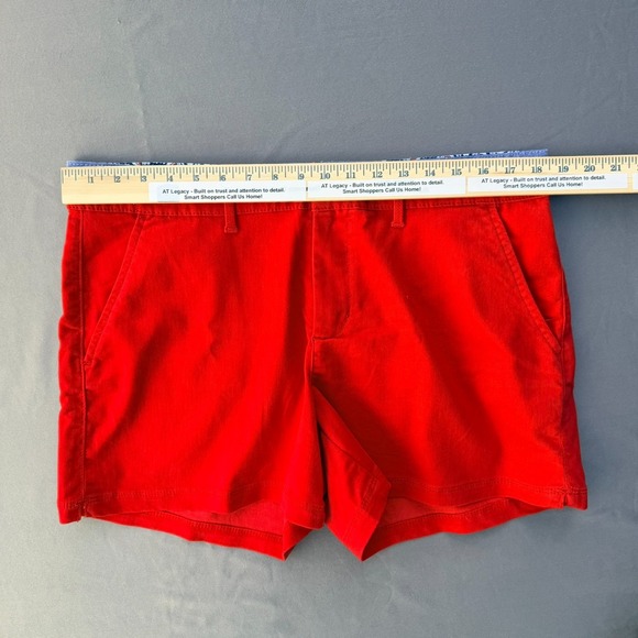U.S. Polo Assn. Womens Red Chino Shorts Floral Trim Size 10/12 Casual 36W - Picture 6 of 16